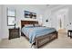 The primary bedroom features neutral walls, carpeted floors, and an ensuite bathroom at 727 E Monte Way, Phoenix, AZ 85042