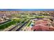 Breathtaking aerial view of the community showcasing the well-maintained landscaping and neighborhood layout at 9624 E Twinkle Cir, Mesa, AZ 85212