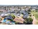 An aerial view of a well-maintained neighborhood, showcasing mature trees and lush green lawns at 1426 E Indigo Cir, Mesa, AZ 85203