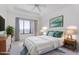 Beautifully decorated bedroom with a comfortable bed, modern decor, and scenic window view at 36923 N 31St Ave, Phoenix, AZ 85086