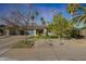 Well-kept front yard with mature trees and desert landscaping at 556 W Kiva Ave, Mesa, AZ 85210