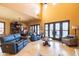 Open living room with high ceilings and custom furniture at 8057 E Greythorn Dr, Gold Canyon, AZ 85118