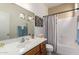 Functional bathroom featuring a single sink vanity, toilet, and shower with tub combination at 2600 E Springfield Pl # 61, Chandler, AZ 85286
