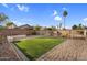 Backyard featuring lush turf, brick patio, and a fenced pool at 2662 S Iowa St, Chandler, AZ 85286