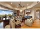 Spacious living room offers great views and a fireplace at 9161 E Superstition Mountain Dr, Gold Canyon, AZ 85118