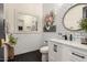 Charming bathroom with subway tile, modern fixtures, and herringbone tile floor at 20226 E Poco Calle --, Queen Creek, AZ 85142