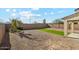 Backyard with turf and palm tree at 37292 N Yellowstone Dr, San Tan Valley, AZ 85140