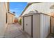 Exterior backyard storage shed for tools and equipment at 8736 W Kathleen Rd, Peoria, AZ 85382