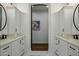 Elegant bathroom featuring dual vanities, modern fixtures, and sleek design at 9412 E Hidden Spur Trl, Scottsdale, AZ 85255