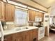 Inviting kitchen counter with stainless steel sink and views to the living area at 177 S Limestone Dr, Apache Junction, AZ 85119