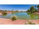 Picturesque pond with clear water and natural desert landscaping, perfect for a tranquil view at 23116 N Padaro Ct, Sun City West, AZ 85375