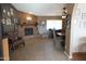 Spacious living room featuring a brick fireplace and classic furnishings at 3119 S Stewart Cir, Mesa, AZ 85202