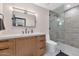 Updated bathroom with a modern vanity and sleek glass shower at 3511 E Orange Dr, Phoenix, AZ 85018