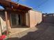 Covered back patio with tiled floor, sliding glass doors and access to storage shed with water spigot at 3645 N 69Th Ave # 67, Phoenix, AZ 85033