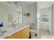 Bathroom featuring a sink vanity with modern faucet and a tub shower combo at 3922 E Elm St, Phoenix, AZ 85018