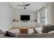 Bright and airy living room featuring custom built-ins, neutral tones, and modern decor at 3922 E Elm St, Phoenix, AZ 85018