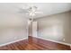 Clean bedroom with hardwood floors and a ceiling fan, offering a comfortable and inviting space at 4622 N 78Th St, Scottsdale, AZ 85251