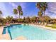 Outdoor pool with lounge chairs and palm trees on a sunny day at 5401 E Van Buren St # 2050, Phoenix, AZ 85008