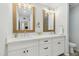Elegant bathroom featuring double sinks, granite counters, and updated fixtures at 5412 E Tierra Buena Ln, Scottsdale, AZ 85254