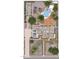 Aerial view of home floor plan showcasing backyard with pool, covered patio, and multiple bedrooms and bathrooms at 616 E Carver Rd, Tempe, AZ 85284