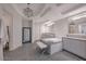 This modern bathroom features double vanities and a soaking tub at 8 Biltmore Est # 212, Phoenix, AZ 85016