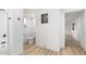 Bright bathroom with a shower and updated fixtures, complemented by fresh white paint and modern flooring at 2904 W Coolidge St, Phoenix, AZ 85017