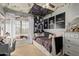 Stylized bedroom featuring unique decorations, ceiling fan, and carpeted floor at 6544 E Portia St, Mesa, AZ 85215