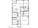 First-floor plan showcasing a four-bedroom layout, open-concept living area, and two-car garage at 11980 E Aster Ln, Florence, AZ 85132