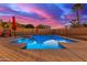 Home backyard view showcasing the swimming pool, spa and outdoor lounge chairs at 15652 N 175Th Ct, Surprise, AZ 85388