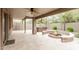 Backyard featuring a fire pit, hot tub, string lights and covered patio at 22905 N 19Th Way, Phoenix, AZ 85024
