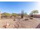 Backyard featuring low-maintenance desert landscaping, gravel and desert plants at 6589 E Casa De Leon Ln, Gold Canyon, AZ 85118