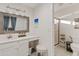 Bathroom featuring vanity with sink, toilet, and walk-in shower at 8499 E Jumping Cholla Dr, Gold Canyon, AZ 85118