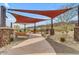 Shaded community area with benches, desert landscaping, and mountain views at 9814 S 11Th St, Phoenix, AZ 85042