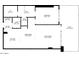 Detailed floor plan with bedroom, bathrooms, kitchen, living area, and patio at 15215 N Kierland Blvd # 106, Scottsdale, AZ 85254