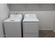 Bright laundry room with white washer and dryer at 15762 W Cheryl Dr, Waddell, AZ 85355