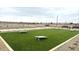 Community area with cornhole games on artificial turf, with benches and landscaping nearby at 15762 W Cheryl Dr, Waddell, AZ 85355