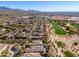 Expansive aerial scene of desert houses nestled next to a Scottsdale golf course, offering a serene lifestyle at 19460 N 84Th St, Scottsdale, AZ 85255