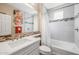 Neutral bathroom with a bathtub, shower with curtain, and a white vanity with a mirror at 18068 E Curva De Plata --, Rio Verde, AZ 85263