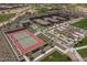 Aerial view showcasing well-maintained tennis and bocce ball courts in a planned community at 18068 E Curva De Plata --, Rio Verde, AZ 85263