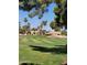 Scenic view of a golf course with lush green fairways and palm trees at 18624 N 92Nd Dr, Peoria, AZ 85382