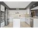 Modern kitchen with white cabinetry, stainless steel appliances, backsplash, and large island at 2535 E Saratoga St, Gilbert, AZ 85296