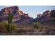 Desert landscape featuring saguaro cactus and rugged mountains, creating a picturesque natural setting at 2735 S 357Th Dr, Tonopah, AZ 85354