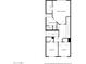 Black and white floorplan of the second level, highlighting the bedrooms and baths at 3708 E Bruce Ave, Gilbert, AZ 85234