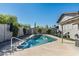 Refreshing pool with a pink flamingo float and backyard lounge area at 8307 E Montebello Ave, Scottsdale, AZ 85250