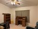 Bedroom featuring neutral carpet, a ceiling fan, and a wood desk at 970 W Diamond Rim Dr, Casa Grande, AZ 85122