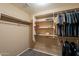 Spacious walk-in closet with plenty of shelving and hanging space for optimal organization at 10594 E Wallflower Ln, Florence, AZ 85132