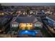 Backyard aerial view showcasing the pool, patio, and spacious outdoor living area at 1899 E Everglade Ln, Gilbert, AZ 85298