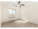 This bedroom has carpet, a ceiling fan, and a window that provides natural light at 2406 W Tallgrass Trl, Phoenix, AZ 85085