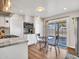 Modern kitchen with white cabinets, stainless steel appliances, and a cozy dining area at 3328 W Charter Oak Rd, Phoenix, AZ 85029