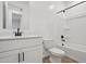 Modern bathroom with black fixtures and white cabinets providing style and comfort at 4513 W 95Th Dr, Tolleson, AZ 85353